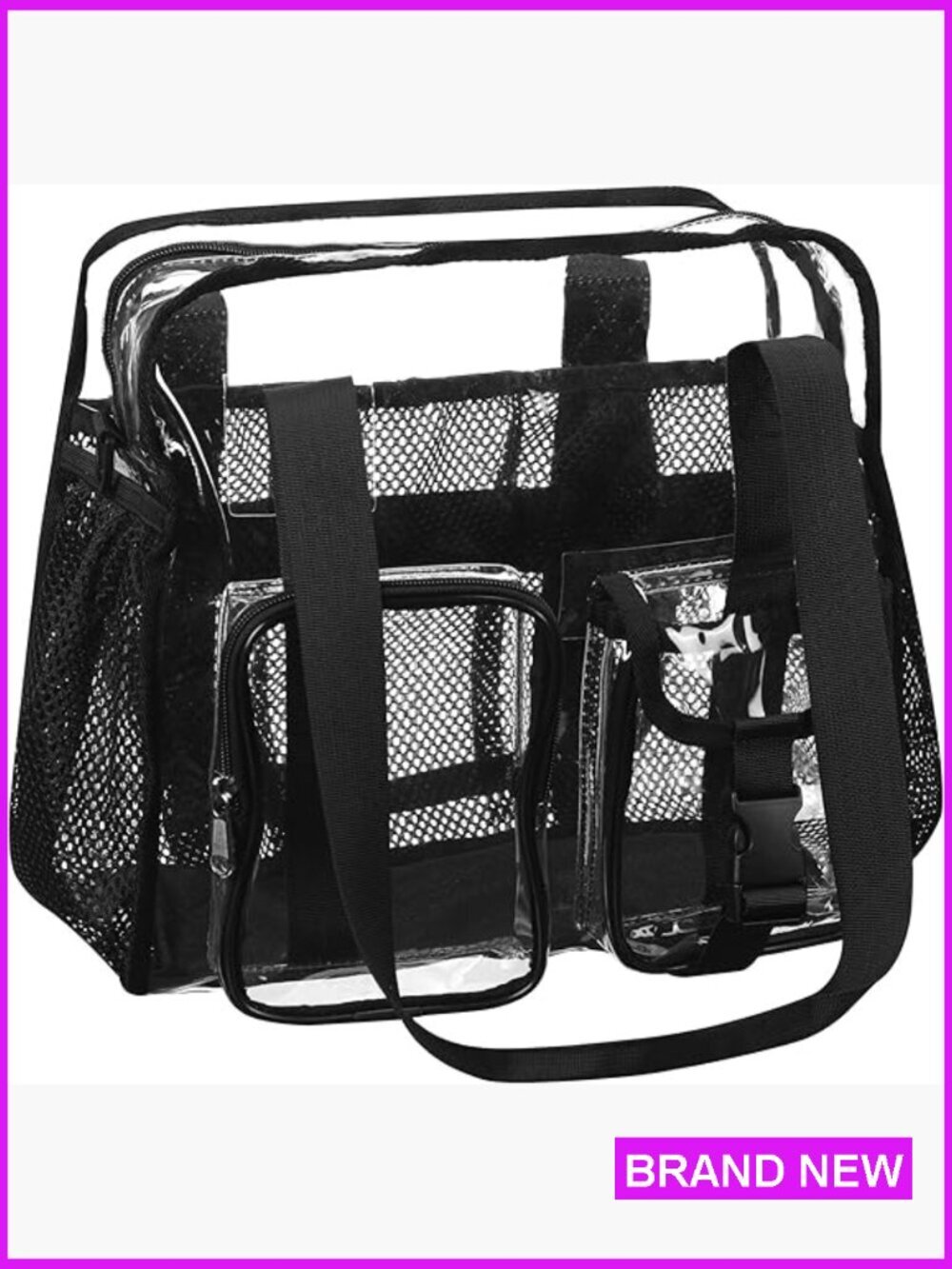 Clear Tote Bag for Work Stadium Approved Heavy Duty Transparent Plastic